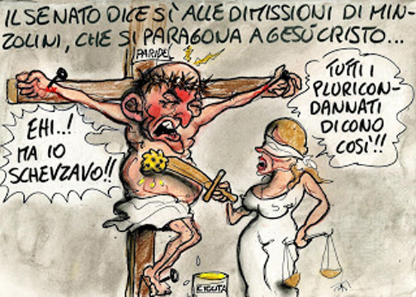 Minzolini decaduto da senatore  si paragona a Gesù Cristo…