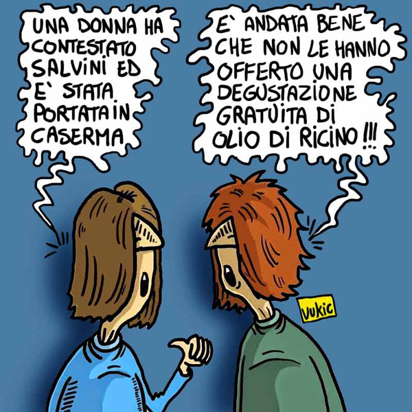Grida “buffone” a Salvini : portata in caserma e denunciata