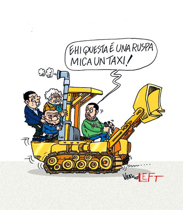 Tutti sulla ruspa del vincitore…